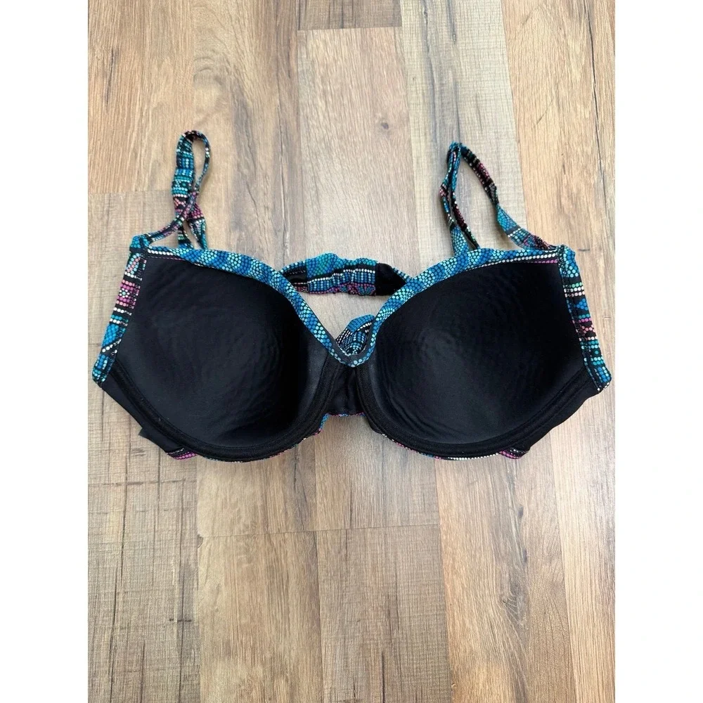 Coco Reef Bikini Top 36/38 DD Underwire Twist Front Multicolor Swim‎ Top